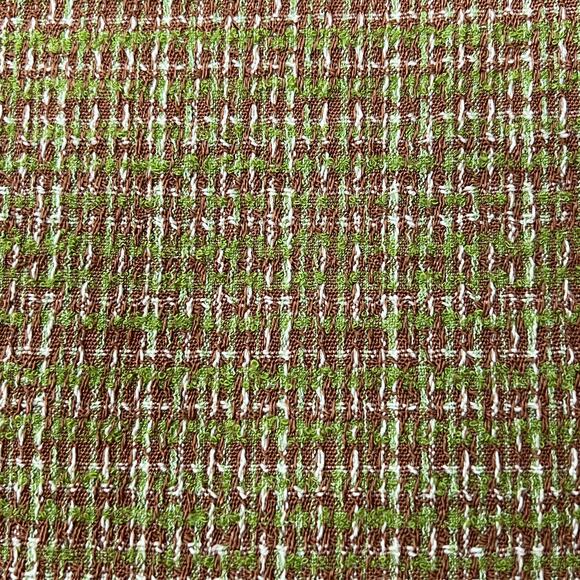 Vintage Tweed Pencil Skirt Suit Attributed Hugo Boss Green Brown White Size 6 - Picture 16 of 16